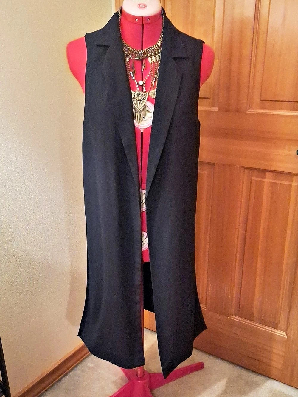 Topshop Longline Black Vest Size 2